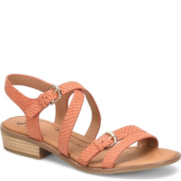 Sofft Nadie II Sandals size 8 Orange Tan Leather Strappy Resortwear Comfy - Picture 1 of 5